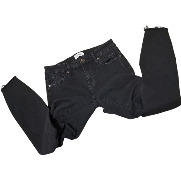 Pistola Arielle Skinny Jeans Size 27 Black Distressed Stretch Denim - Picture 9 of 15